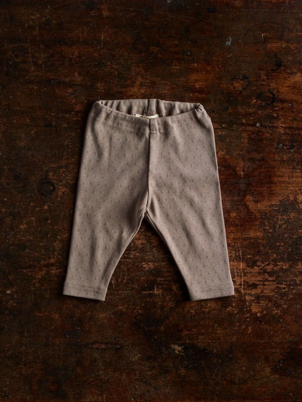 Siskin Mama Owl 100% Organic Cotton Pointelle Legging, 3-6 Months, Light Brown